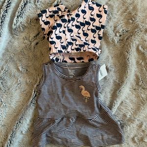 Carter’s top with shorts Flamingo NB